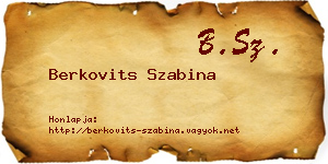 Berkovits Szabina névjegykártya